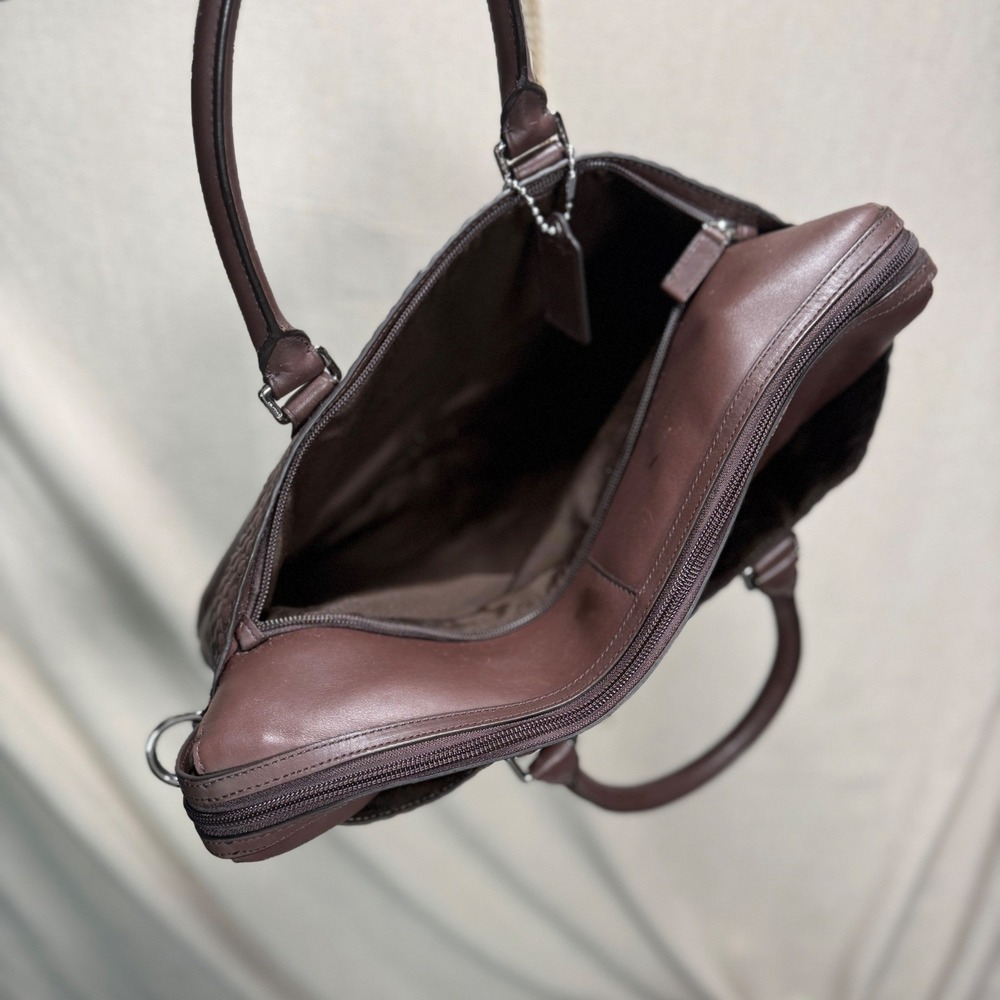 Coach Thompson Heritage Leather Slim Briefcase Mahogany Brown F70454 - Picture 11 of 16